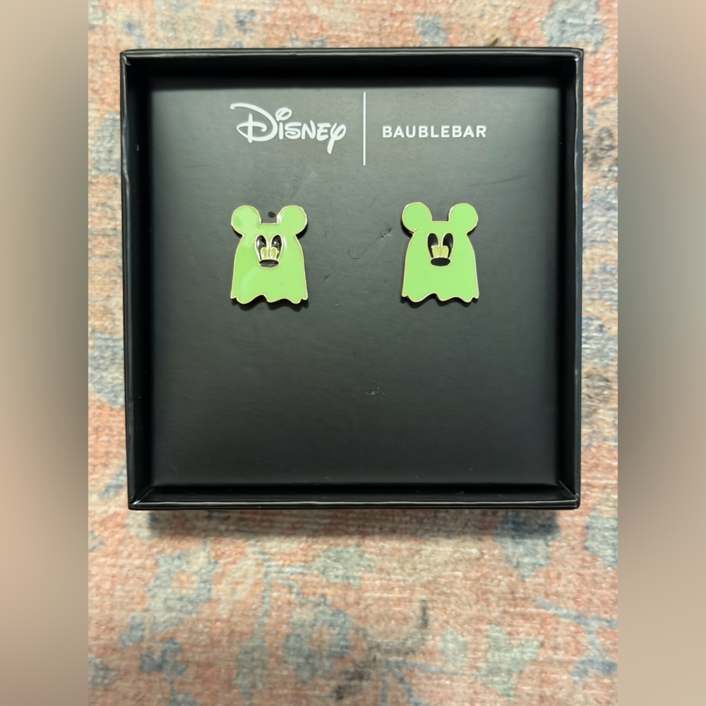 Disney X Baublebar Halloween Mickey Mouse Ghost Glow-In-The-Dark Stud Earrings